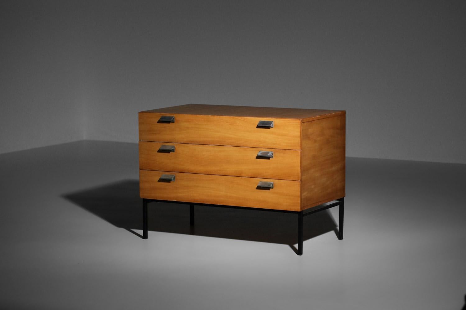 Mid-20th Century Chest of Drawers André Monpoix Model 812 for Meuble TV, 1960s For Sale