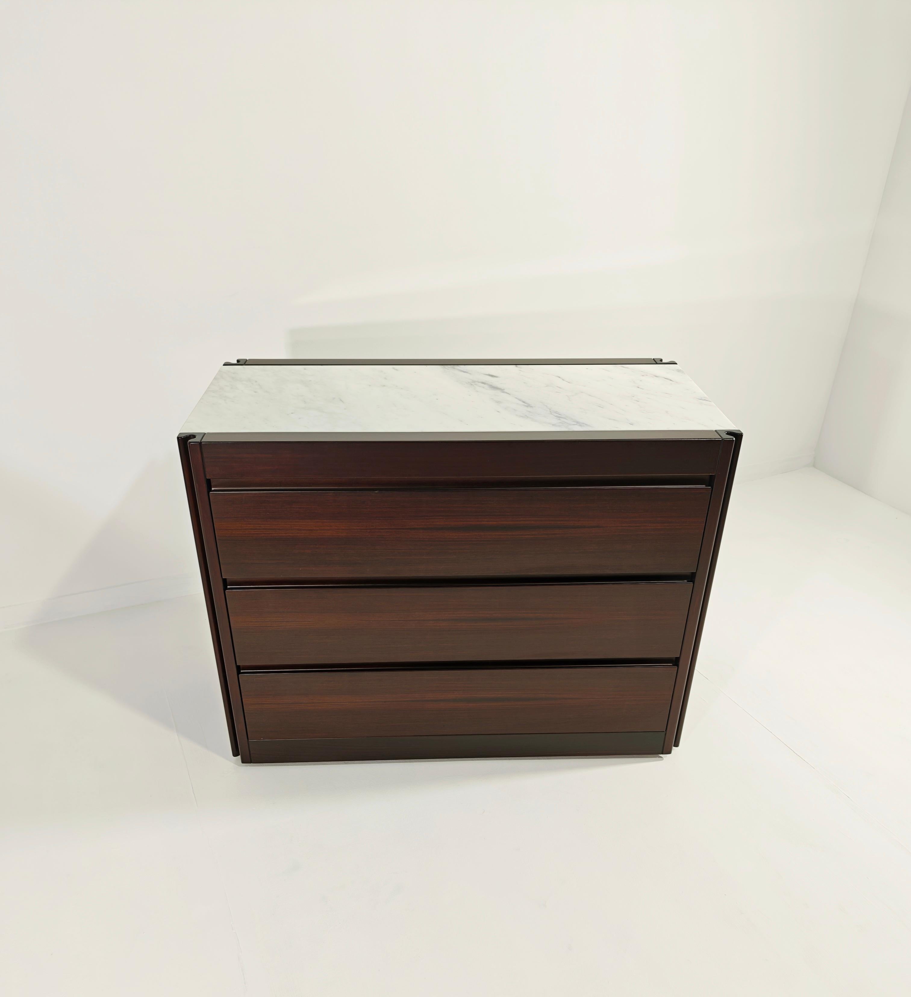 Cassettiera Angelo Mangiarotti per Molteni 4D Legno Marmo Metà Anni '60 in vendita 6