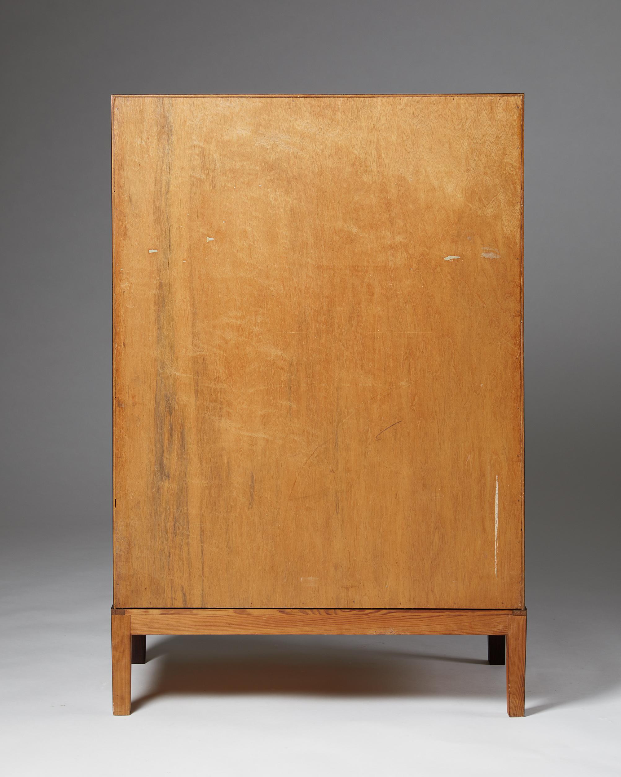 Mid-20th Century Chest of Drawers, Anonymous, Rosewood and Brass Hardware, Denmark, 1950s For Sale