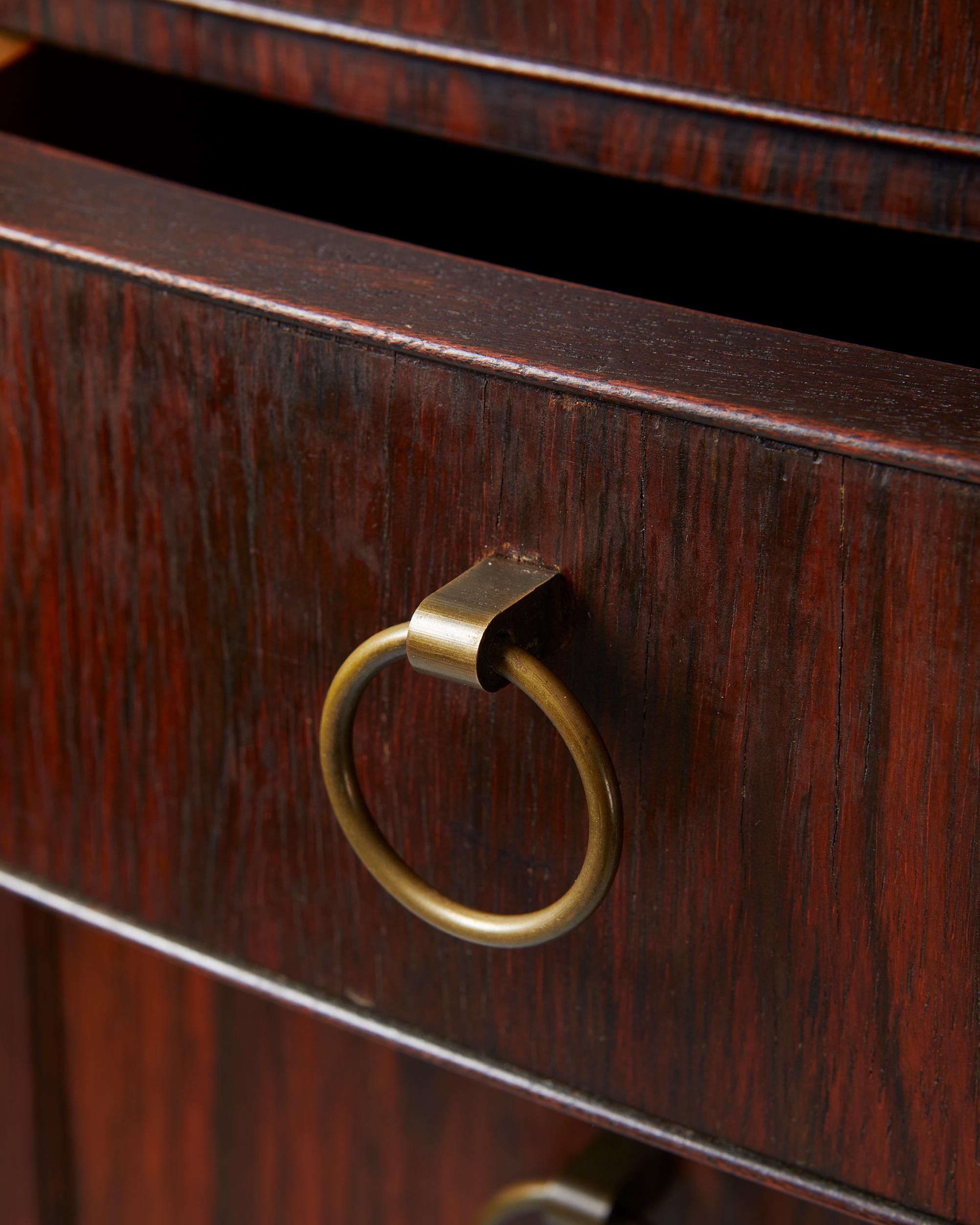 Chest of Drawers, Anonymous, Rosewood and Brass Hardware, Denmark, 1950s For Sale 2