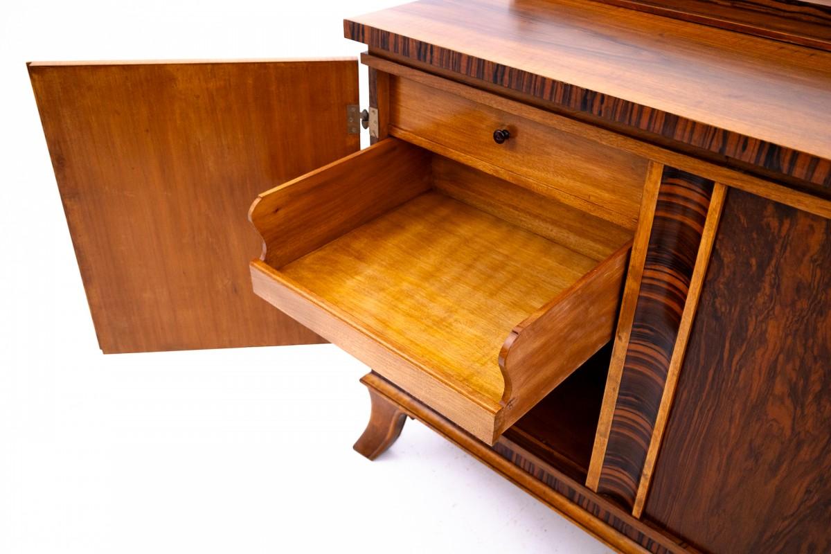 Walnut Chest of drawers - Art Deco buffet, Poland, 1940s. For Sale