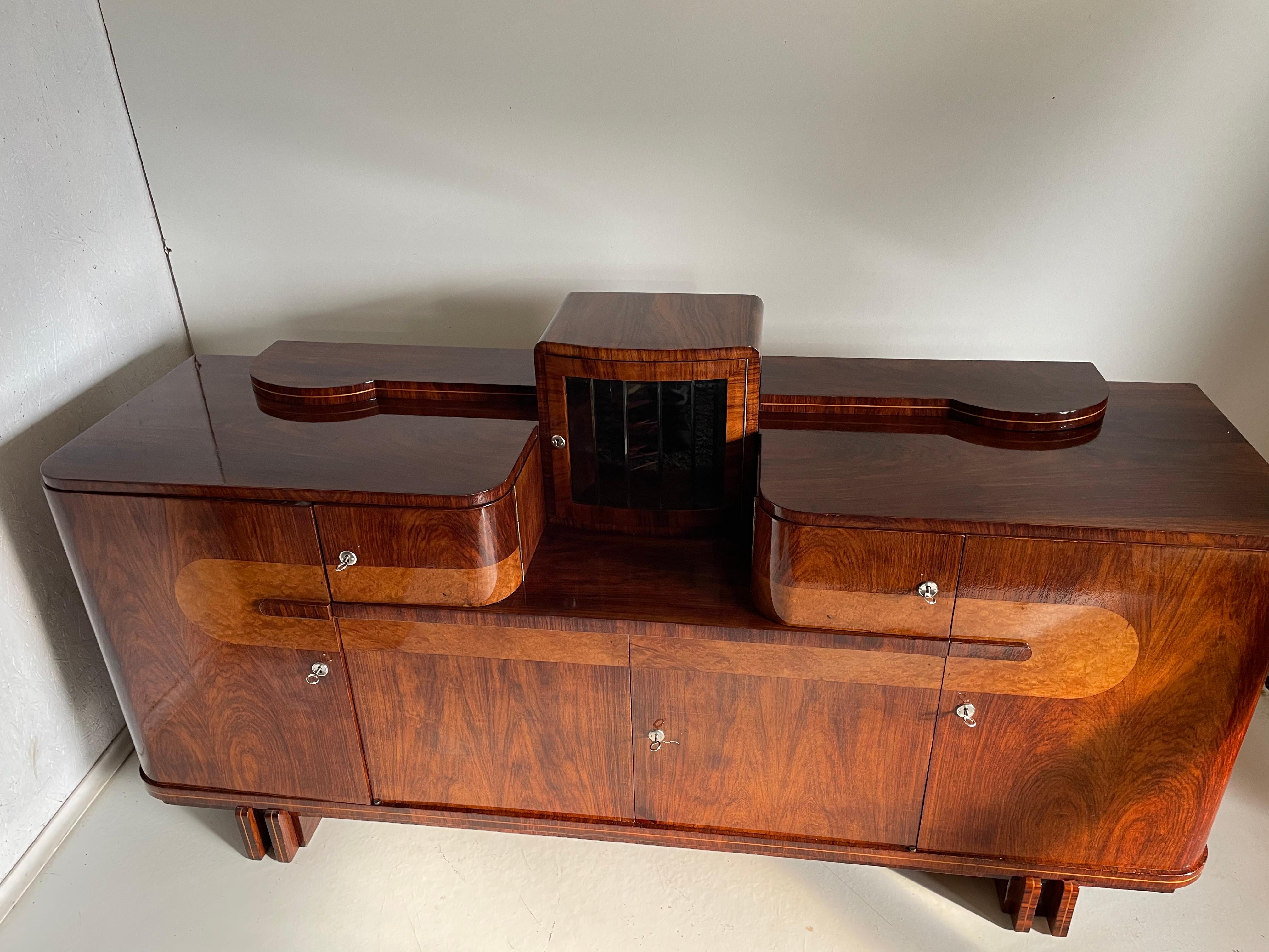 Walnut Chest of Drawers Art Deco For Sale