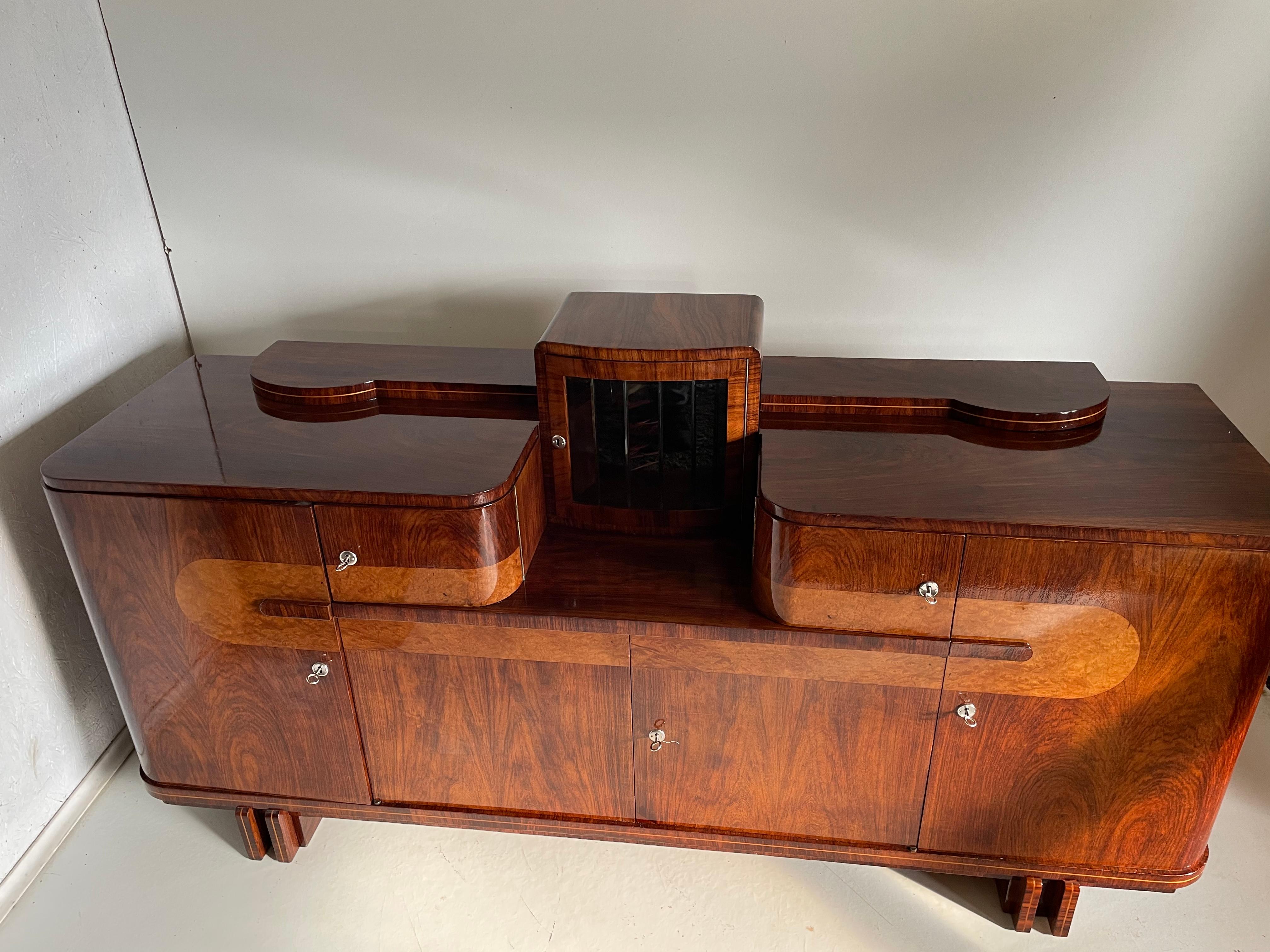 Walnut Chest of Drawers Art Deco