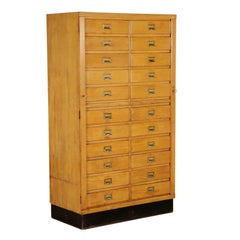 Chest of Drawers Ash Veneer Brass Vintage, Italy, 1940s