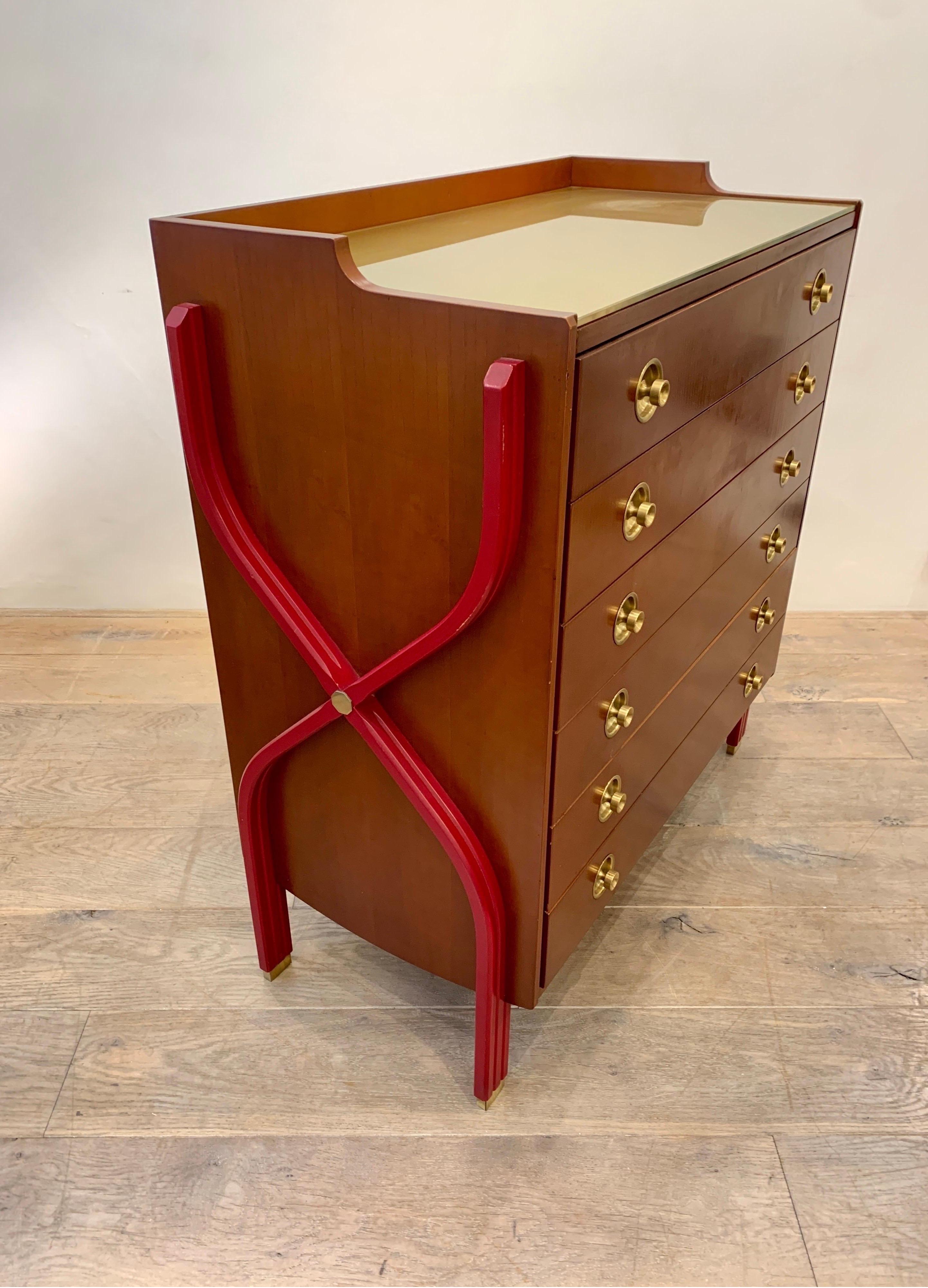 Brass Chest of Drawers Attributed to Carlo De Carli, 1960s