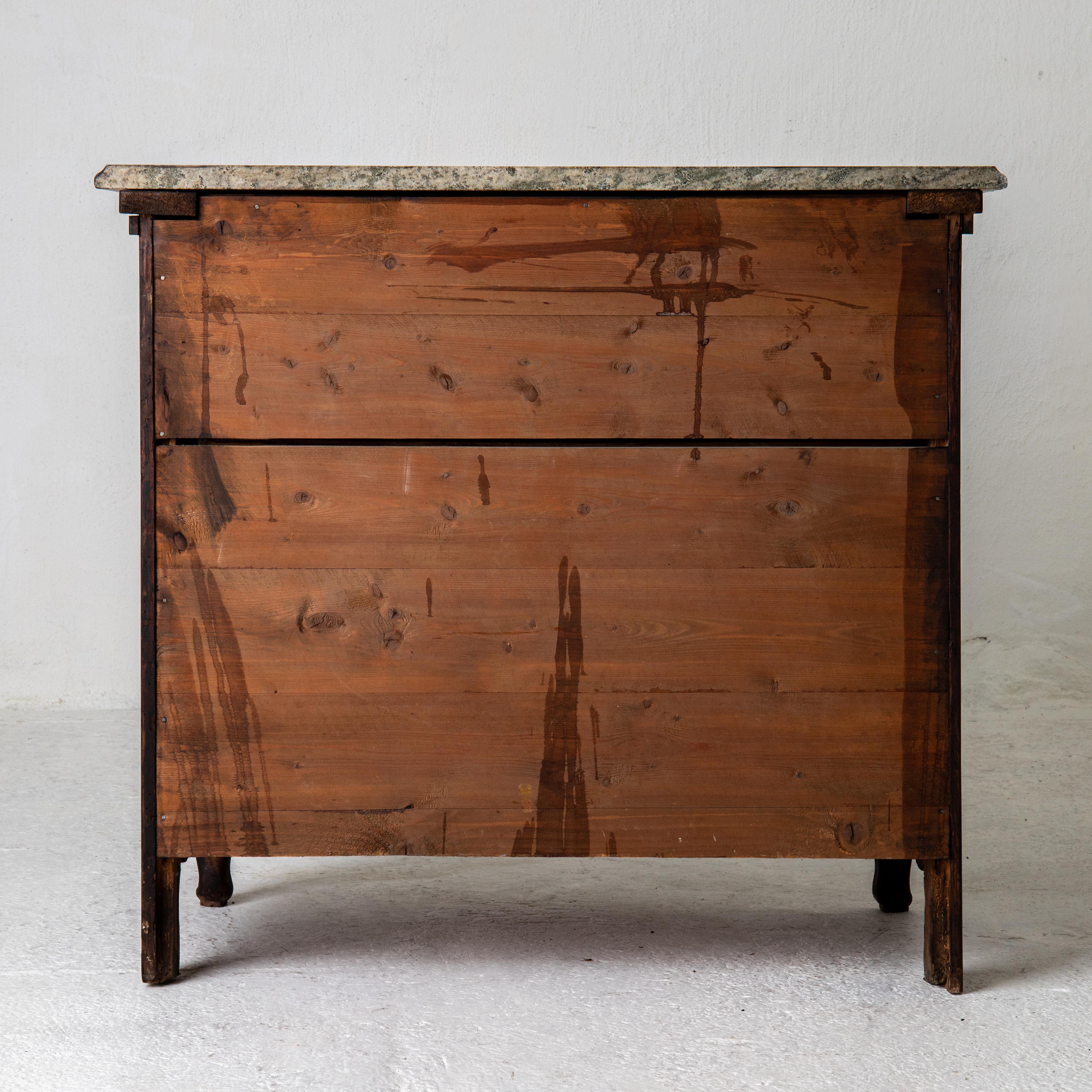 Walnut Chest of Drawers Baroque 1650-1750 Sweden  For Sale