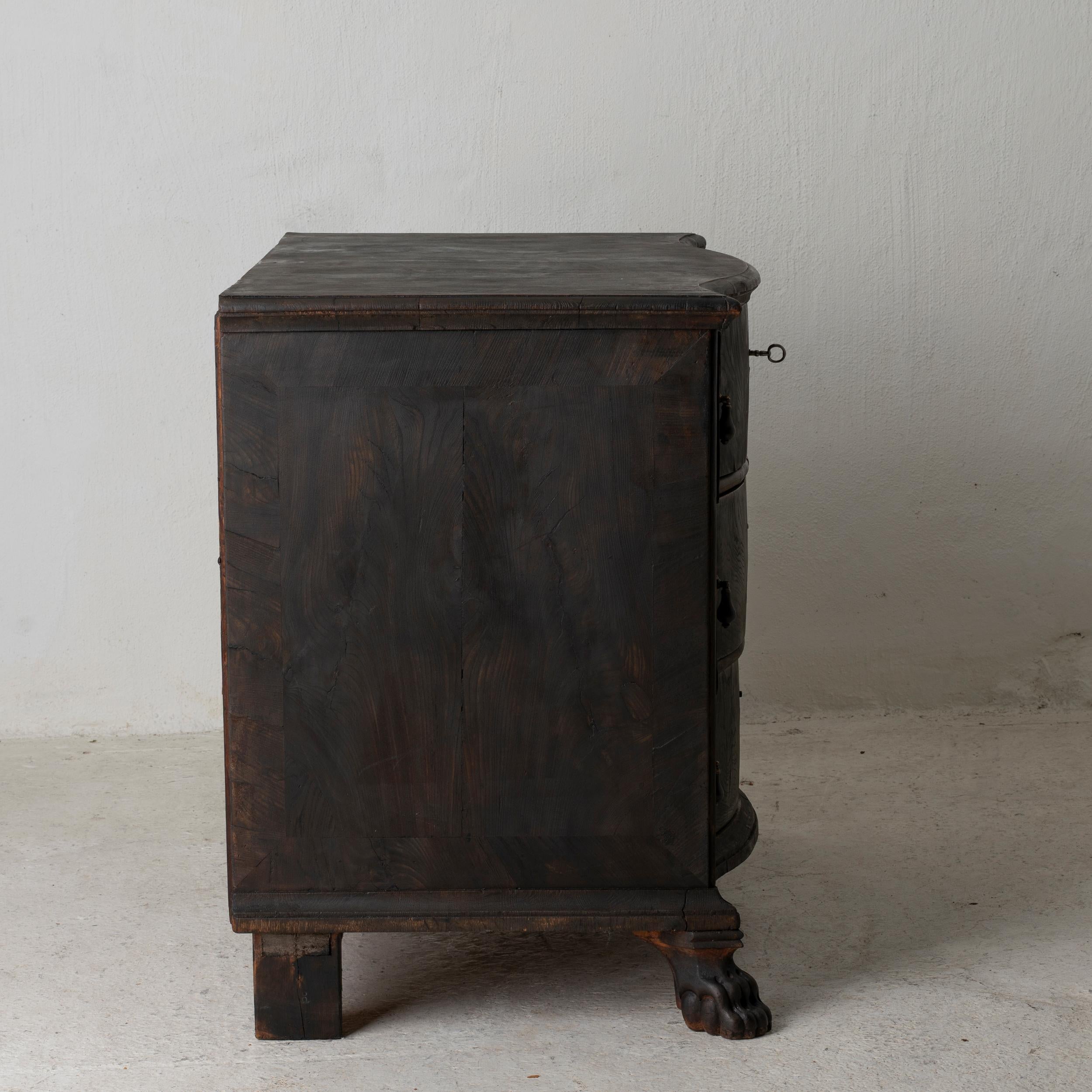 Kommode Barock Laserow Brown Schweden (Handbemalt) im Angebot