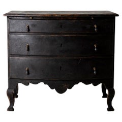 Chest of Drawers Baroque Swedish Black Sweden