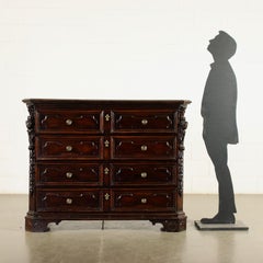 Chest of Drawers Baroque Walnut Poplar Lombardy, Italy, Early 1700