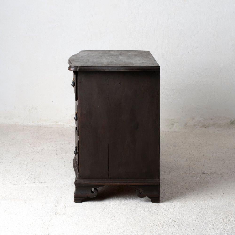 Swedish Chest of Drawers Black Baroque Period Sweden For Sale