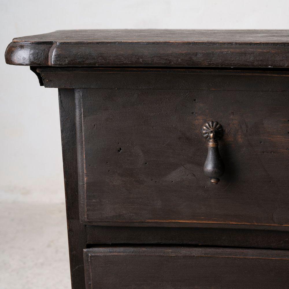 17th Century Chest of Drawers Black Baroque Period Sweden For Sale
