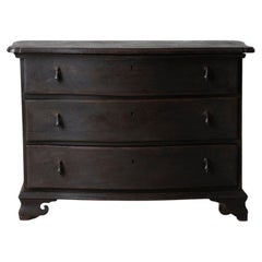 Chest of Drawers Black Baroque Period Sweden