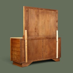 Chest of Drawers Burl Walnut Brass Italy 1940s