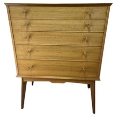 Chest of Drawers by Alfred Cox for 'Handcraft' in Fiddleback Maple and Walnut