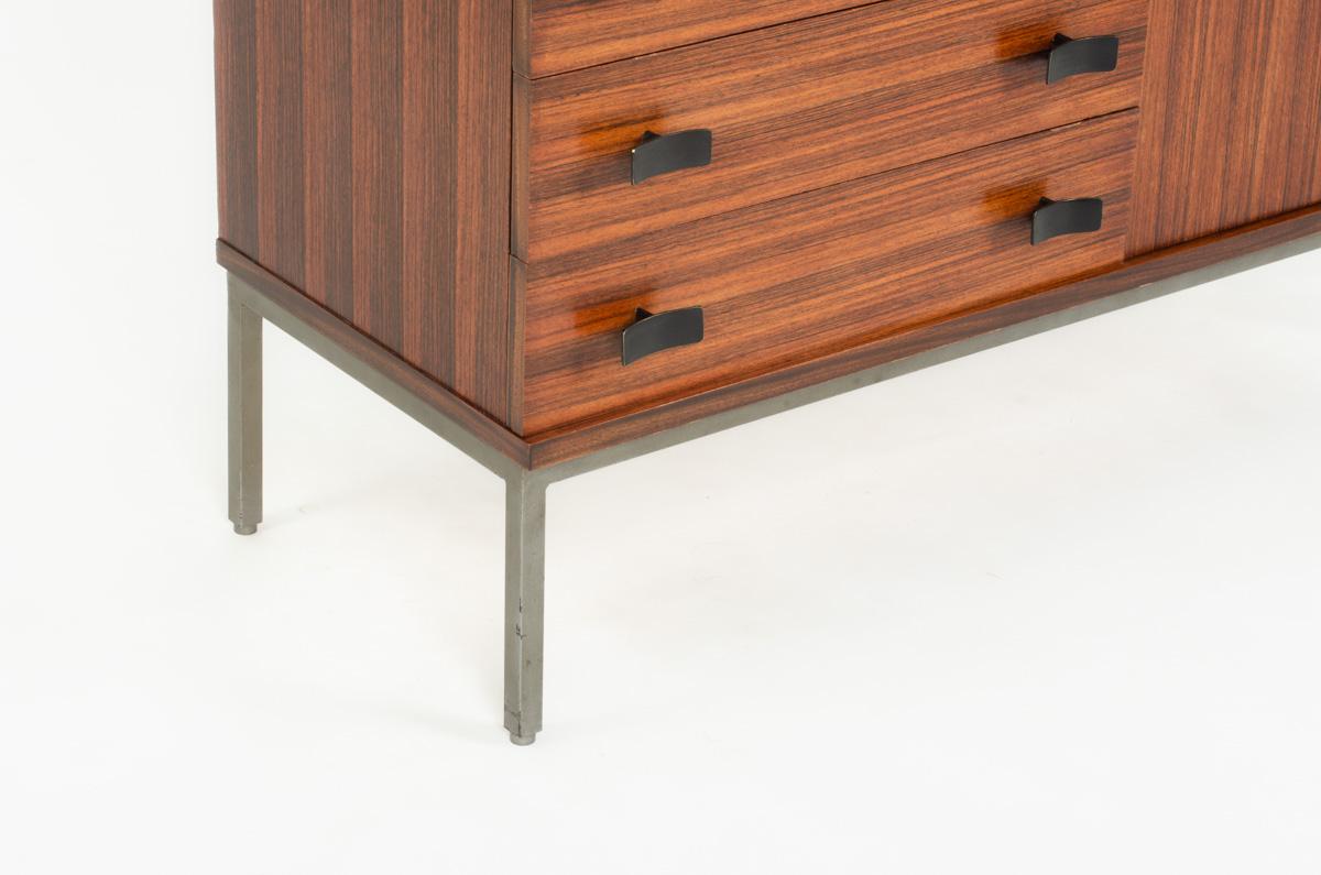 Metal Chest of drawers by Antoine Philippon and Jacqueline Lecoq for Degorre 1960
