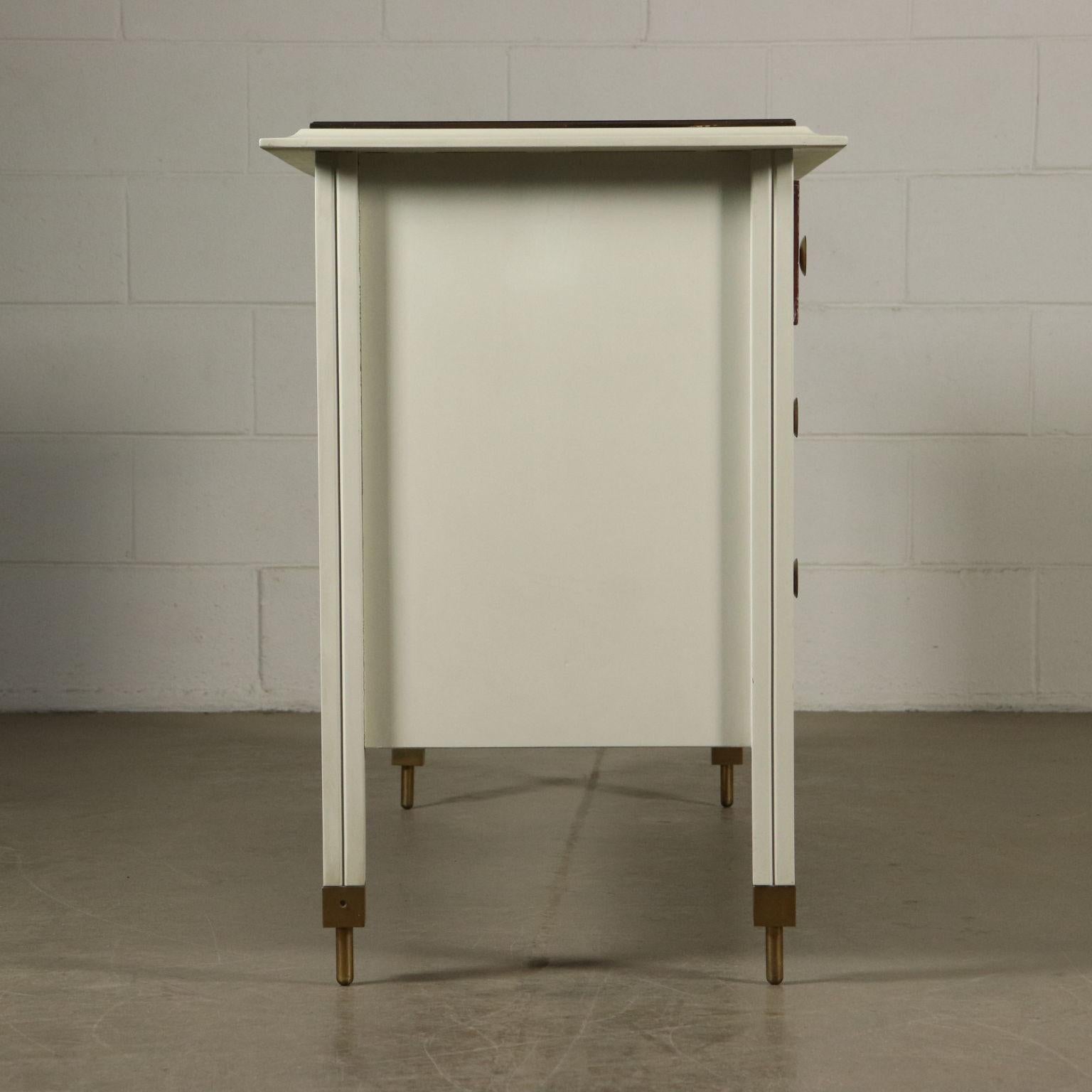 Chest of Drawers by de Carli for Sormani Lacquered Wood Glass Brass 6