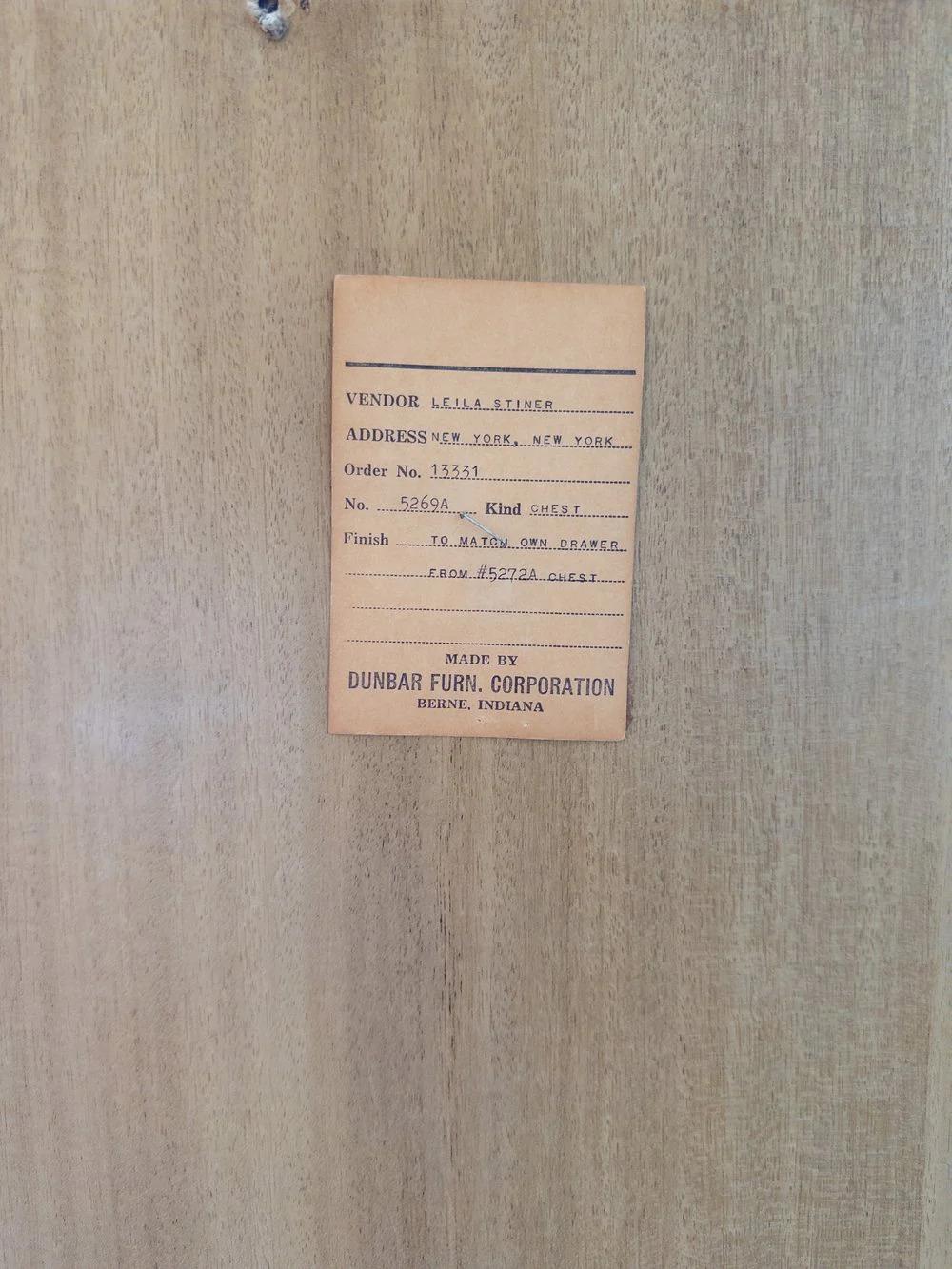 XX secolo Cassettiera di Edward Wormley per Dunbar in vendita