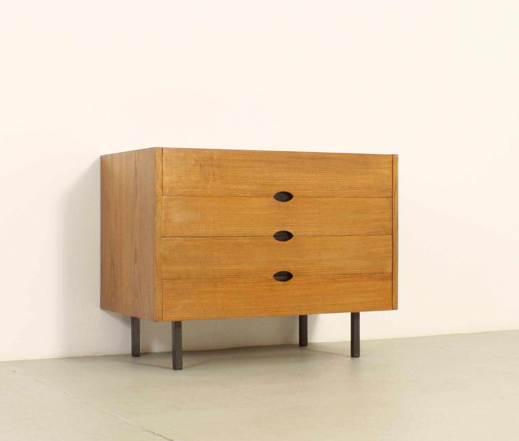 Mid-Century Modern Chest of Drawers by Joseph-André Motte in Oak Wood, France, 1960's For Sale