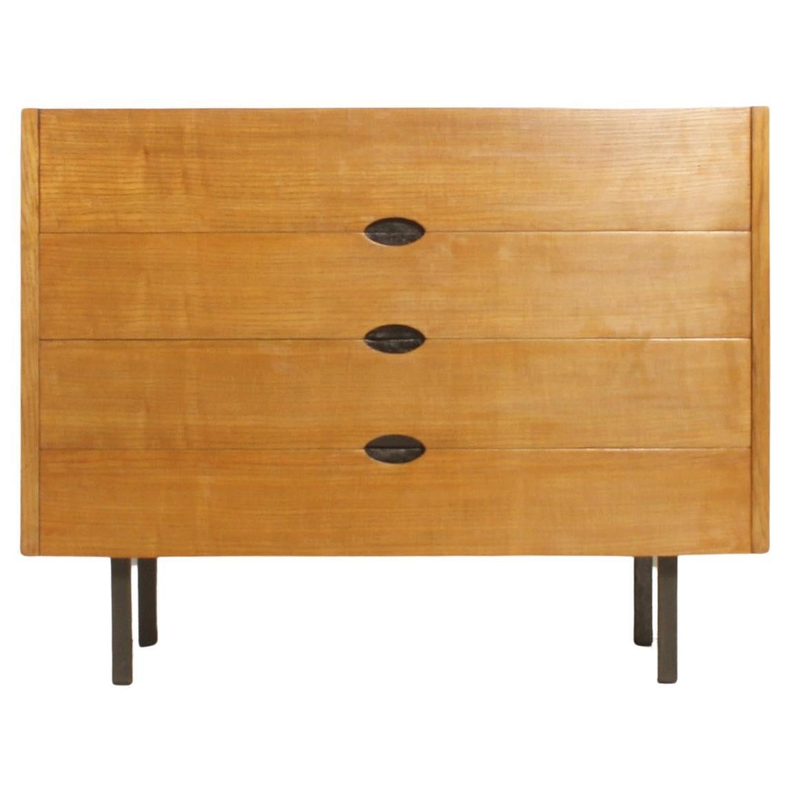 Chest of Drawers by Joseph-André Motte in Oak Wood, France, 1960's For Sale