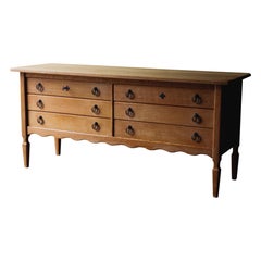 Chest of Drawers Cabinet, Henning Kjaernulf, Solid Oak, Denmark 1970s