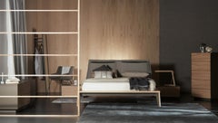 Contemporary Chest of Drawers, Stone Grey Lacquer, Oak Veneer, Europe