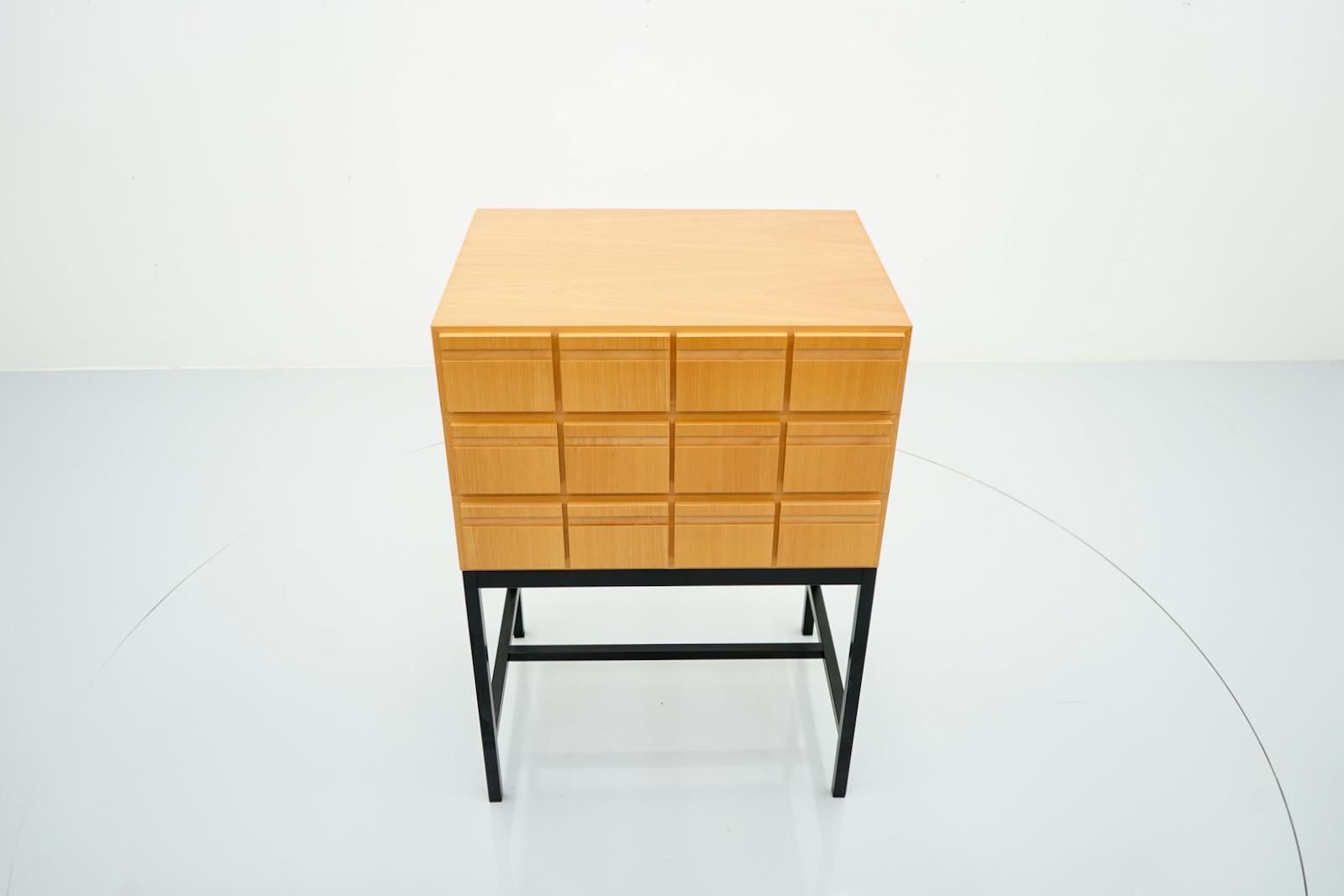 Chest of Drawers, File Cabinet Ash Wood 1970s Sideboard Highboard 2