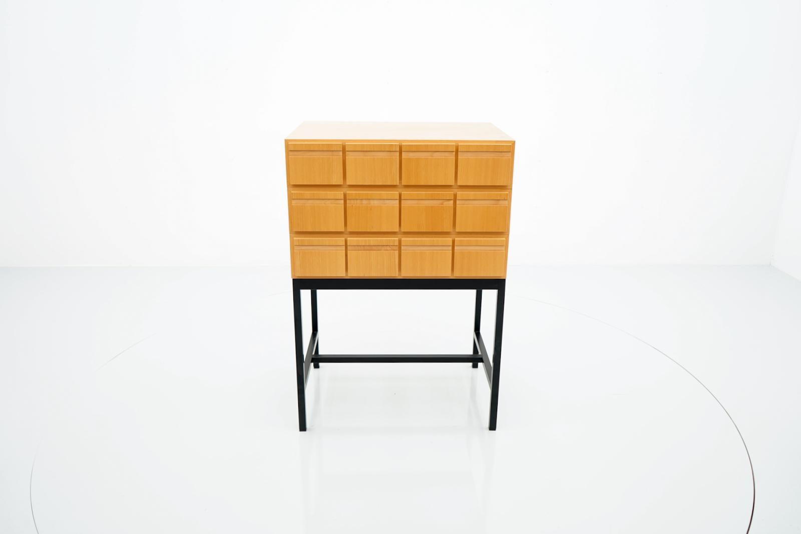 Chest of Drawers, File Cabinet Ash Wood 1970s Sideboard Highboard 3