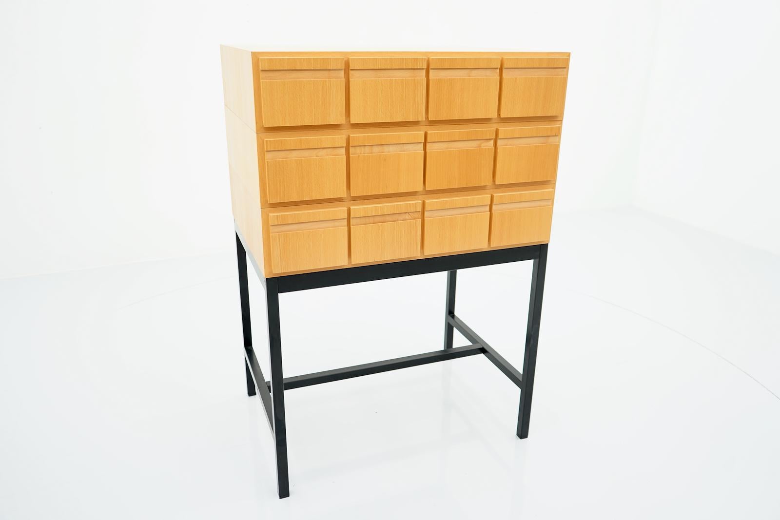 Chest of Drawers, File Cabinet Ash Wood 1970s Sideboard Highboard 4