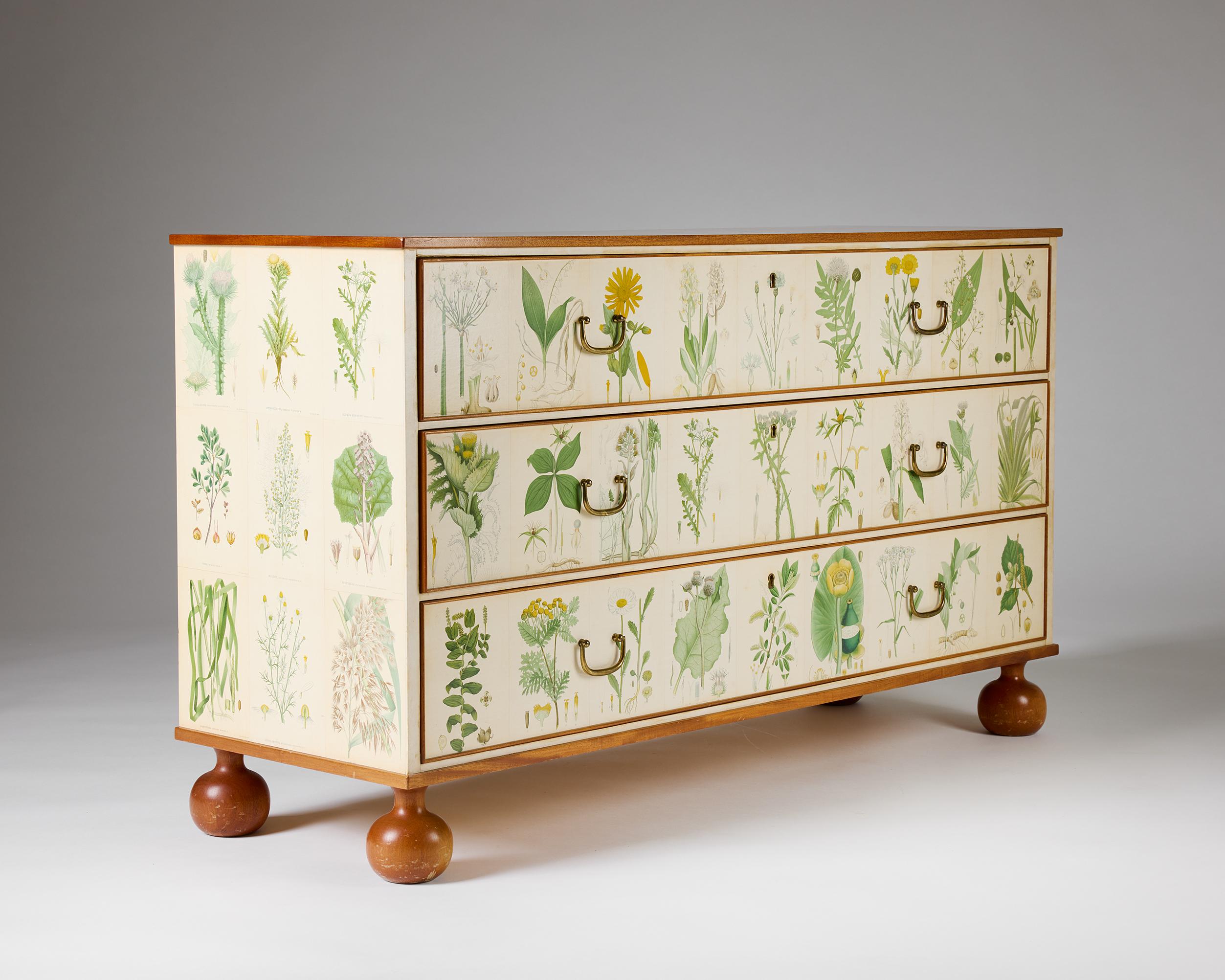 Chest of drawers 'Flora' model 1050 designed by Josef Frank for Svenskt Tenn For Sale 1