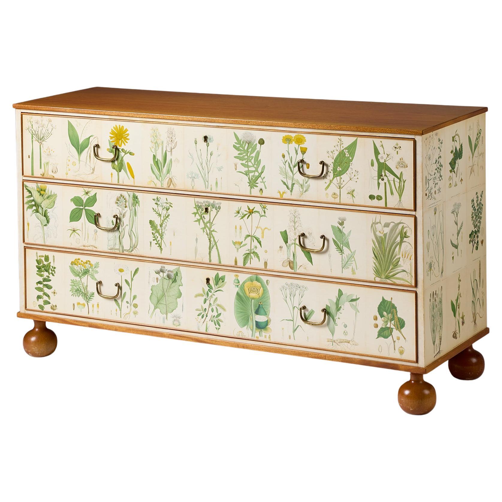 Chest of drawers 
Flora
 model 1050 designed by Josef Frank for Svenskt Tenn For Sale