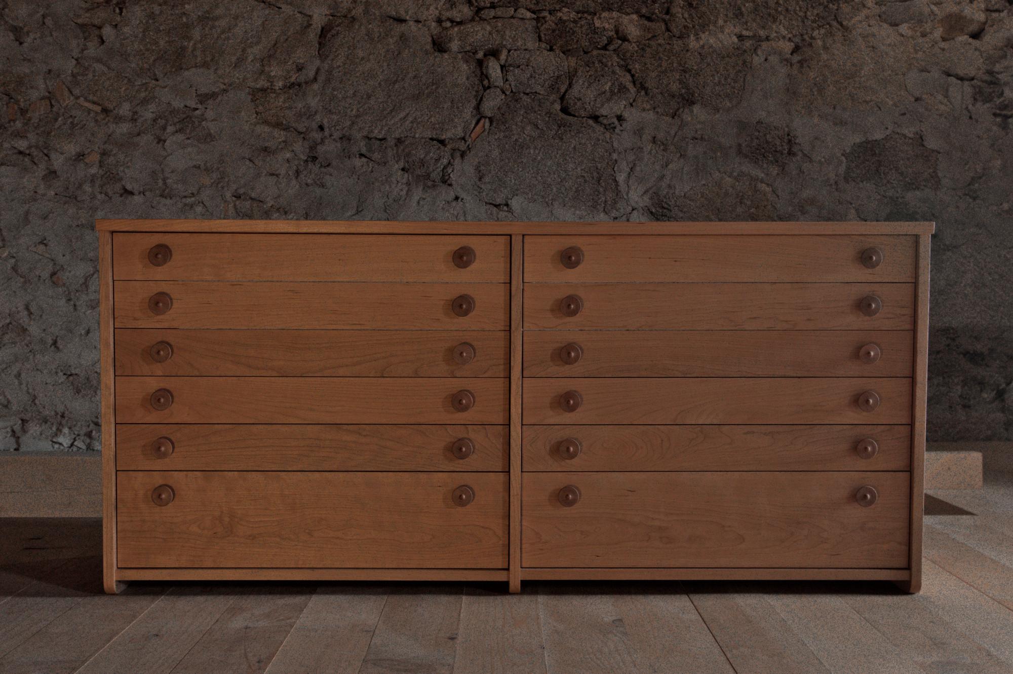 Handcrafted Black Cherry Chest of Drawers with Joinery by Frank Buschmann in vendita 4