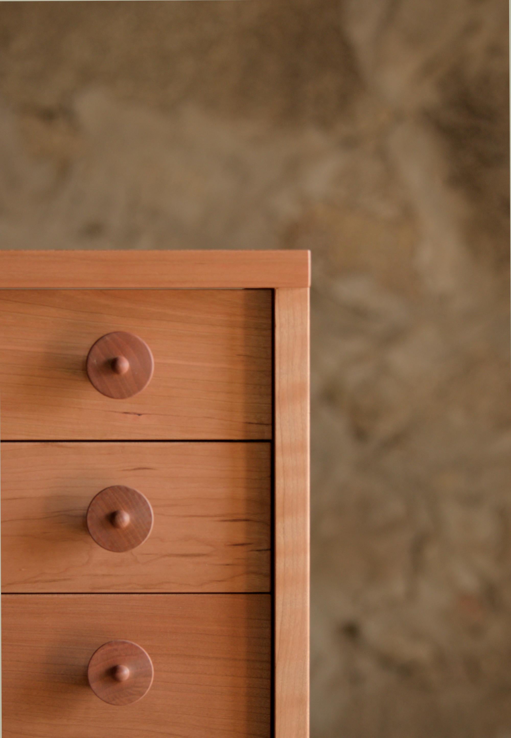 Spanish Handcrafted Black Cherry Chest of Drawers with Joinery by Frank Buschmann For Sale