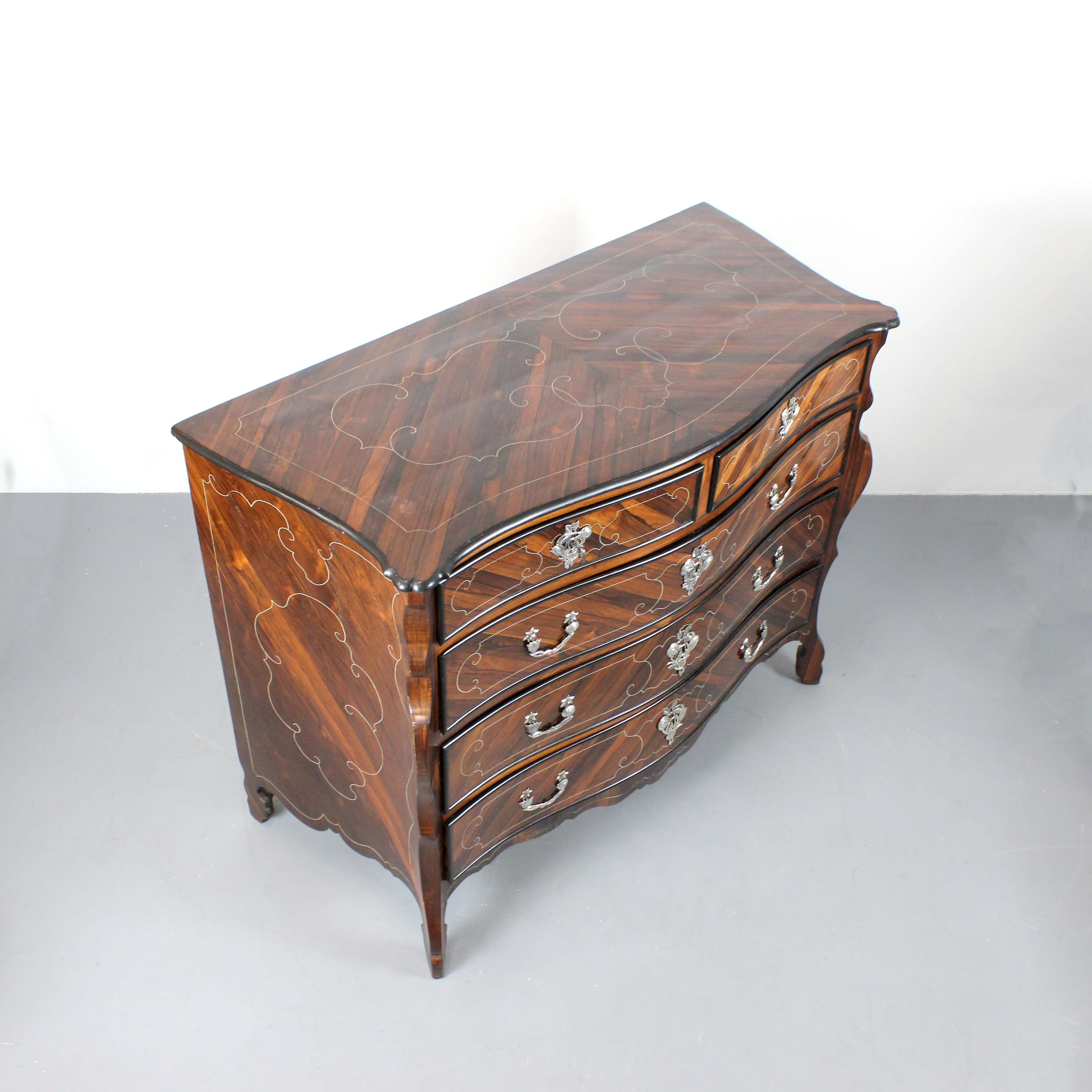 Silver Chest of drawers. From Mallorca, Spain; second half of the 18th century. For Sale