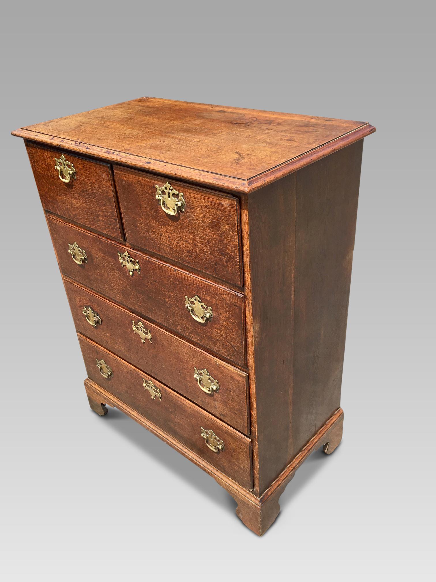 antique english oak chest of drawers