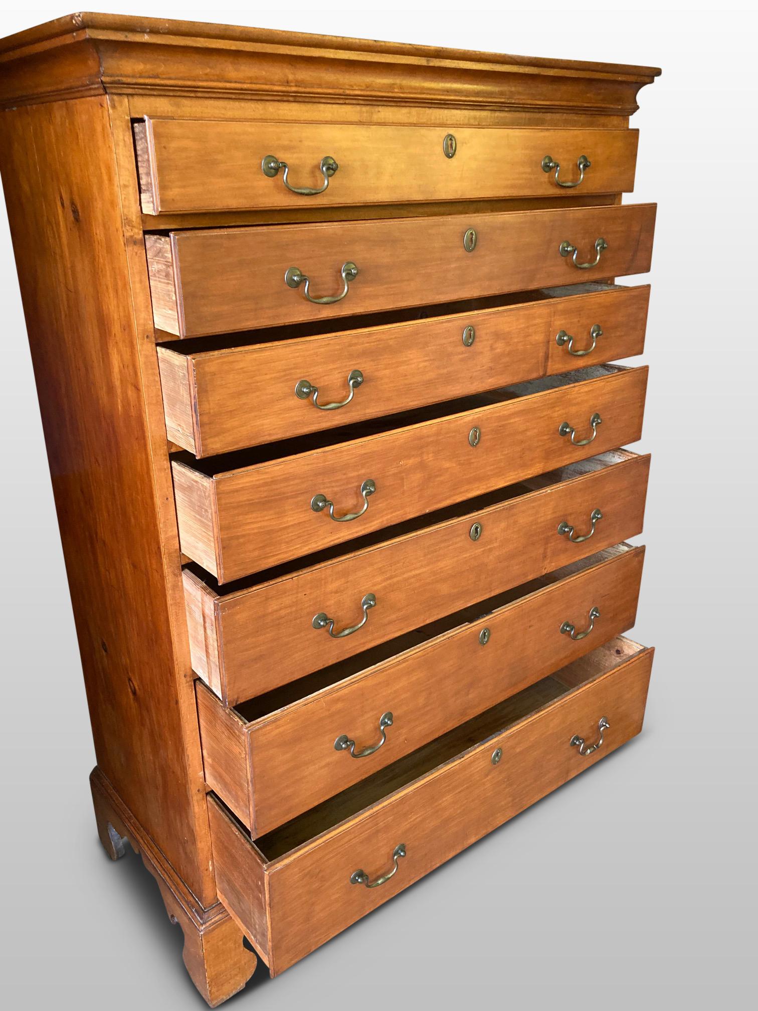 Chest of Drawers, Georgian Style, Cherrywood, English, circa 1920 In Good Condition In Honiton, Devon
