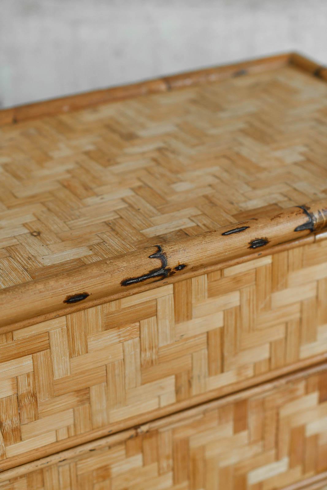 Chest Of Drawers In Bamboo And Pressed Bamboo, Italy 1980 For Sale 2