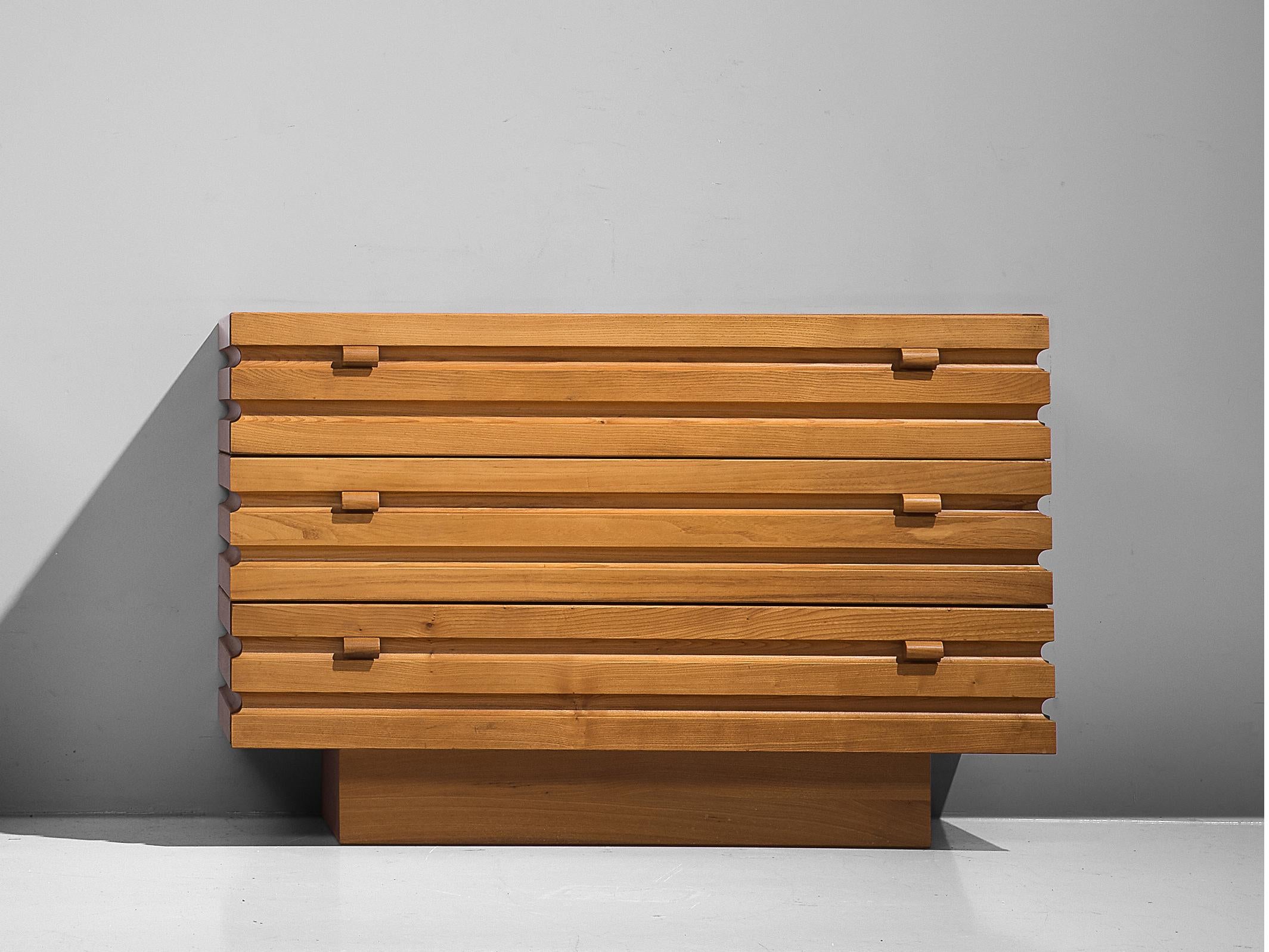 Mid-Century Modern Chest of Drawers in Elm by Maison Regain