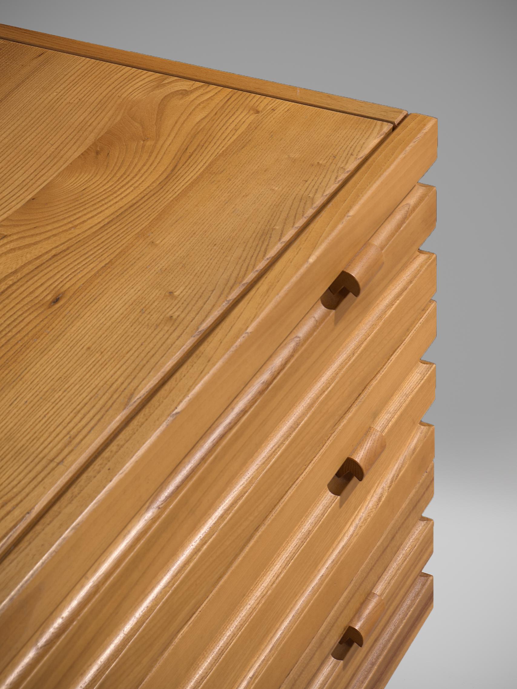 Late 20th Century Chest of Drawers in Elm by Maison Regain