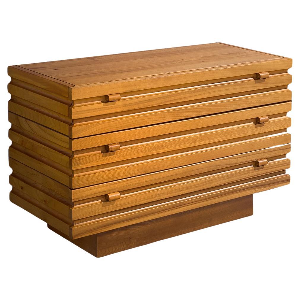 Chest of Drawers in Elm by Maison Regain  For Sale