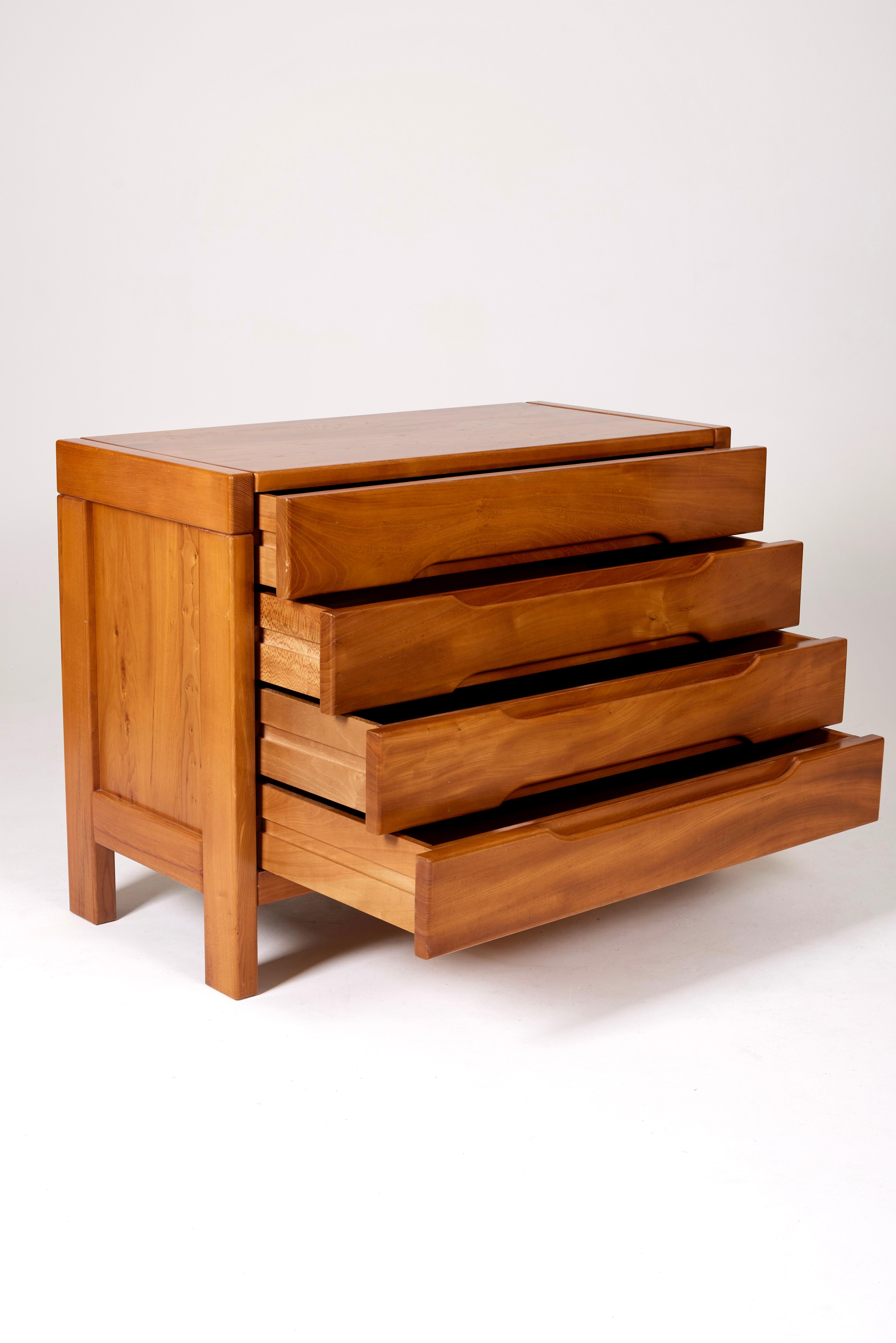 Chest of Drawers in Elm from Maison Regain, 1960s 6
