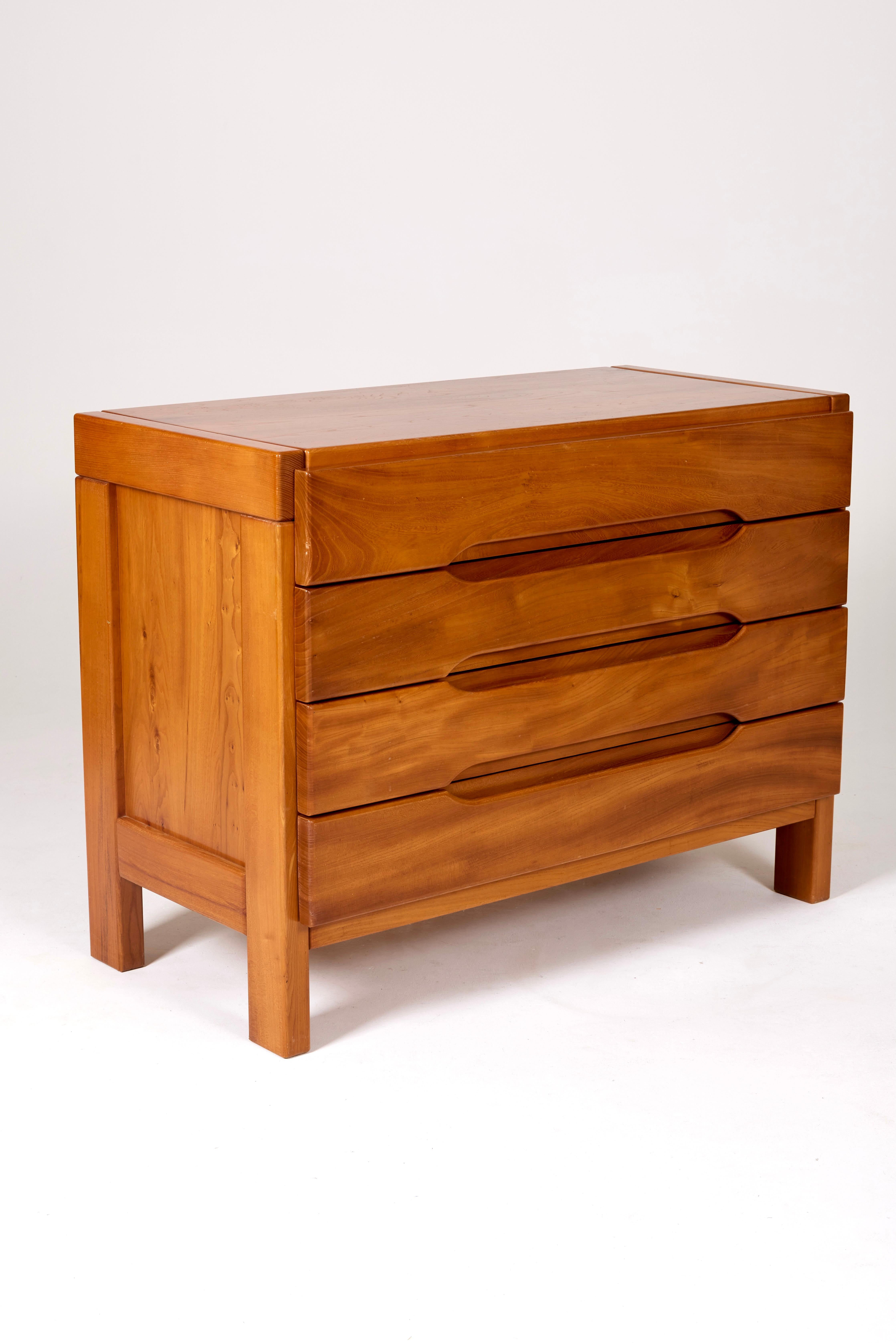 Chest of Drawers in Elm from Maison Regain, 1960s 5