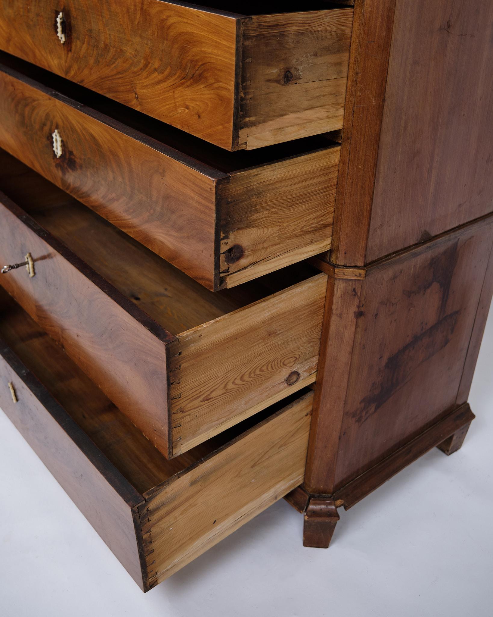 Cassettiera in mogano con 7 cassetti  Dal 1860 In condizioni buone in vendita a Lejre, DK