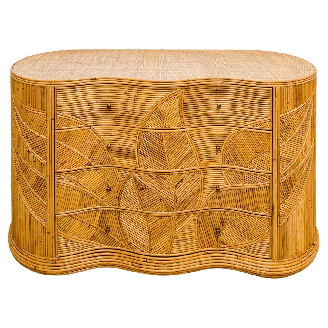 Chest of Drawers in Natural Rattan For Sale
