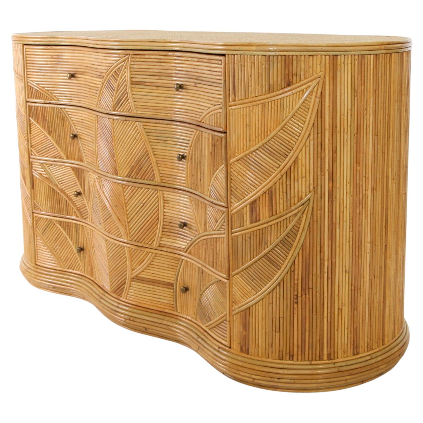 Chest of Drawers in Natural Rattan