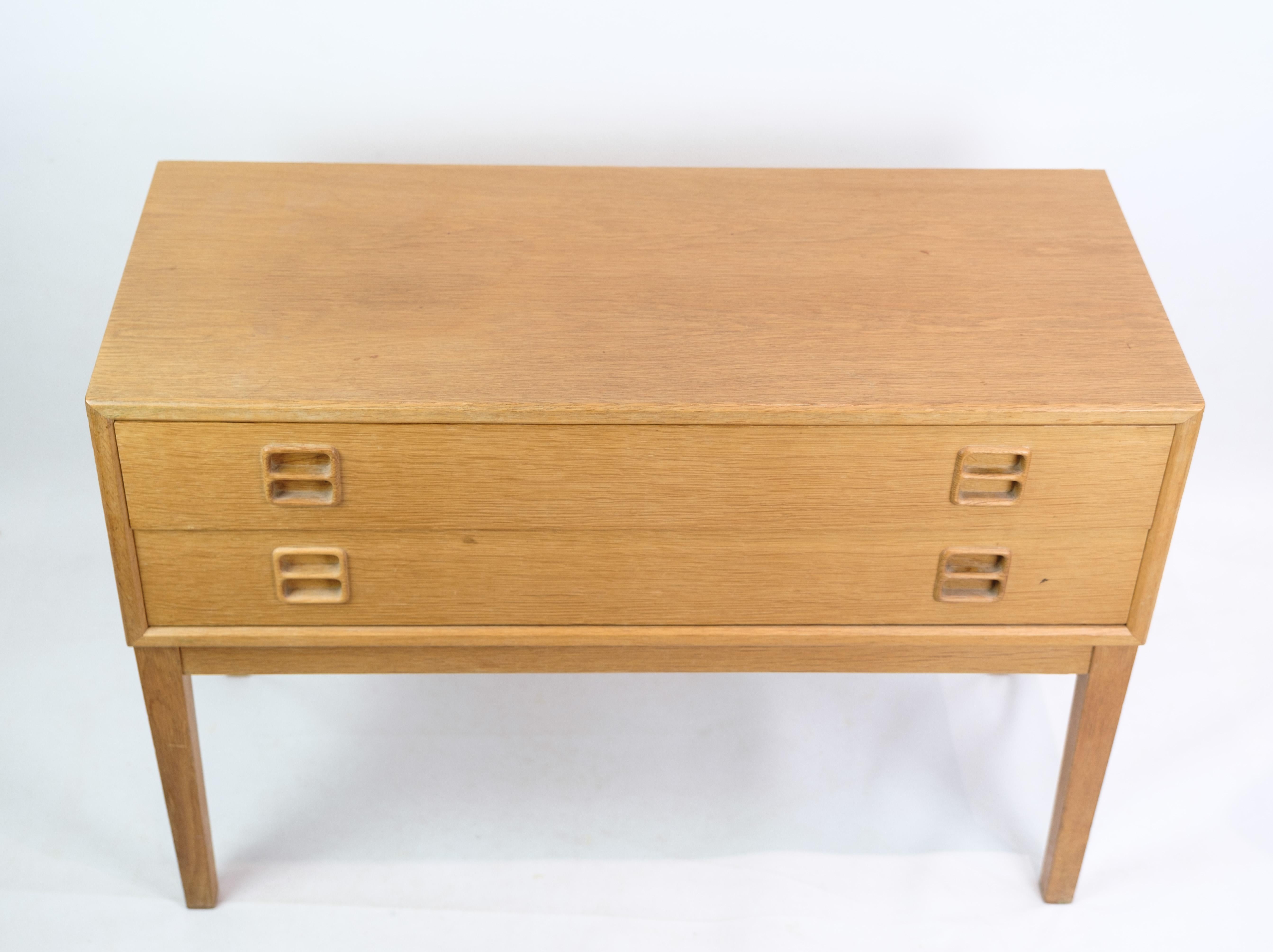 Chest of Drawers in Oak, 2 Drawers, Danish Furniture Design, 1960 1