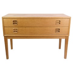 Used Chest of Drawers in Oak, 2 Drawers, Danish Furniture Design, 1960