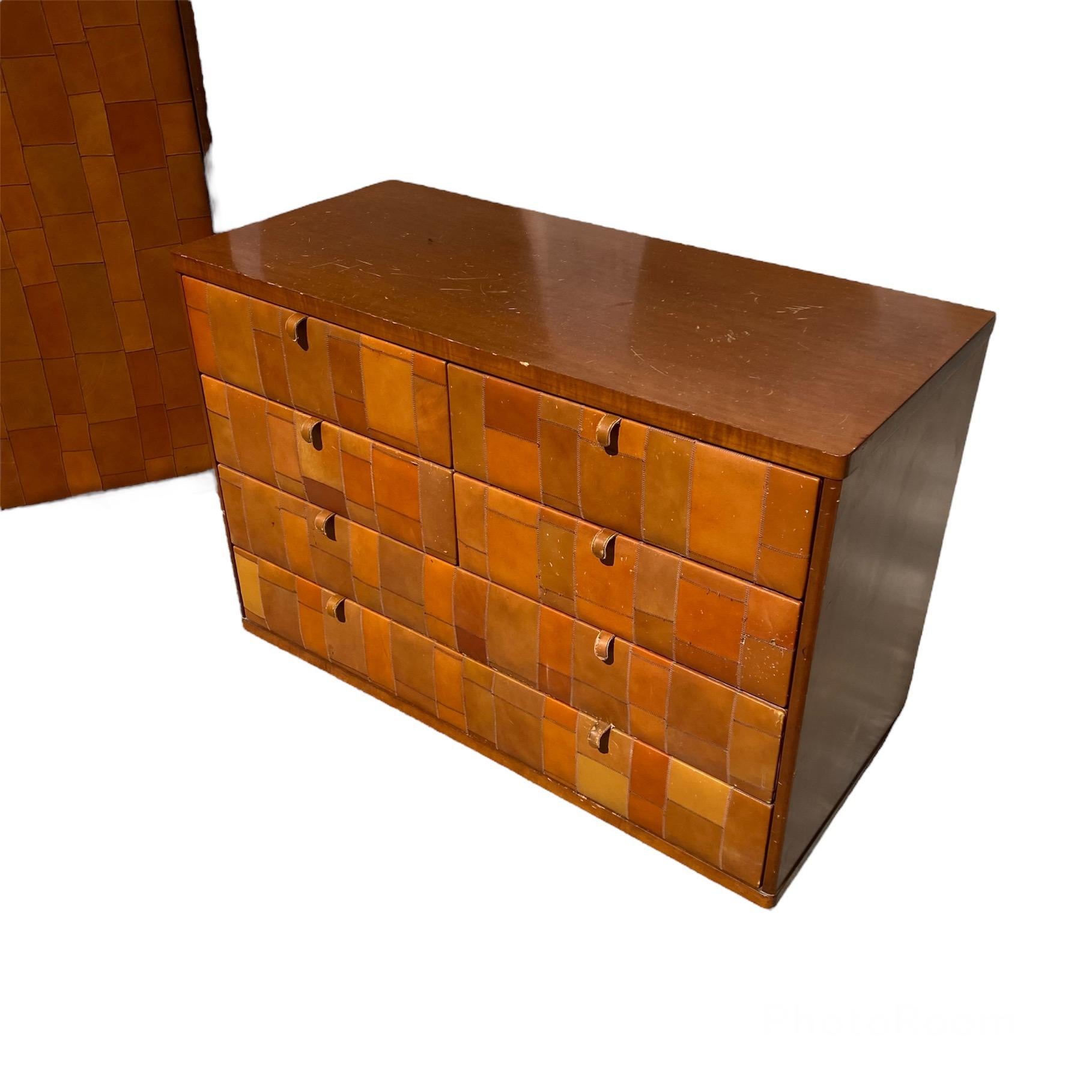 Animal Skin Chest Of Drawers in Pecary leather by Tito Agnoli for Caleido\Poltrona Frau For Sale