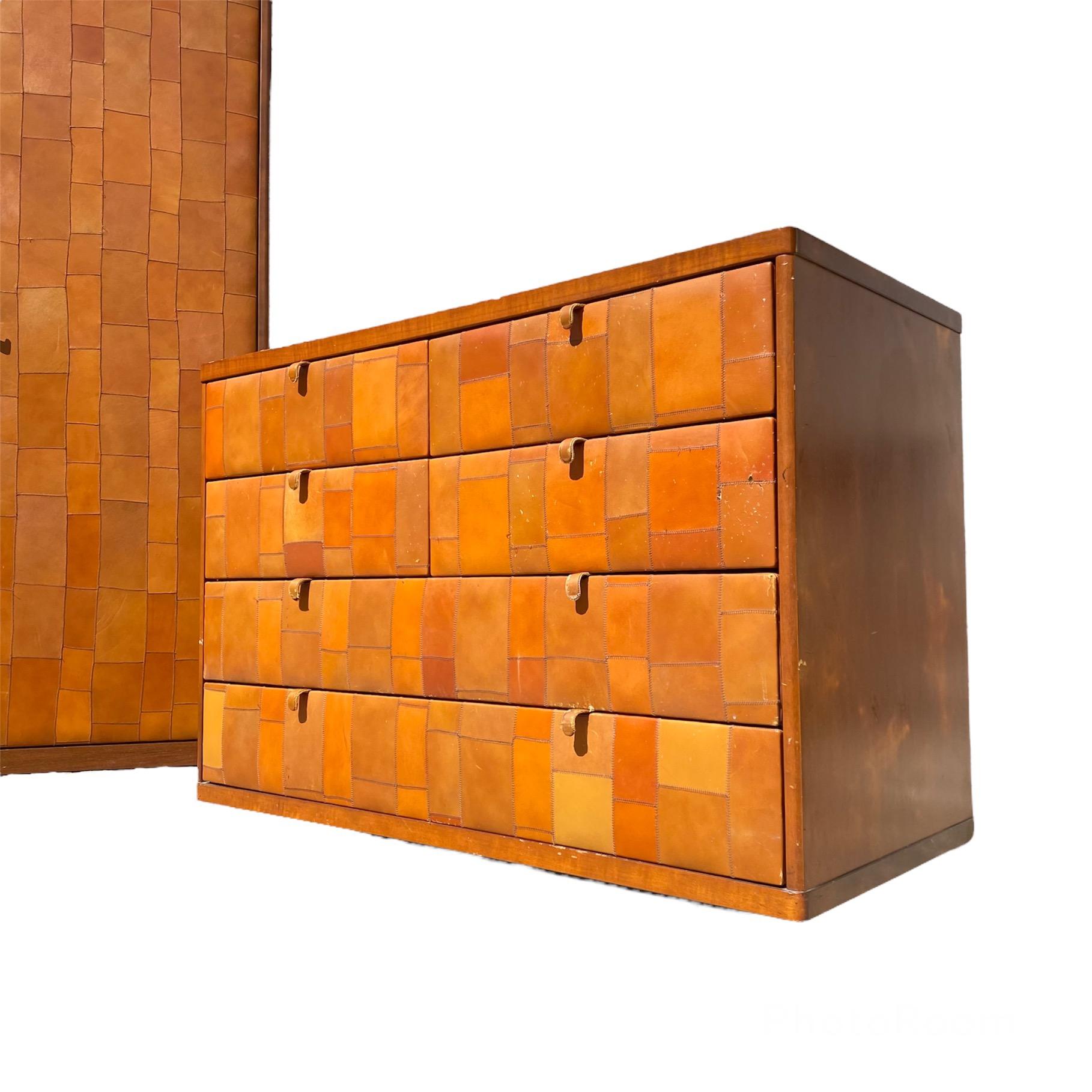 Chest Of Drawers in Pecary leather by Tito Agnoli for Caleido\Poltrona Frau For Sale 1