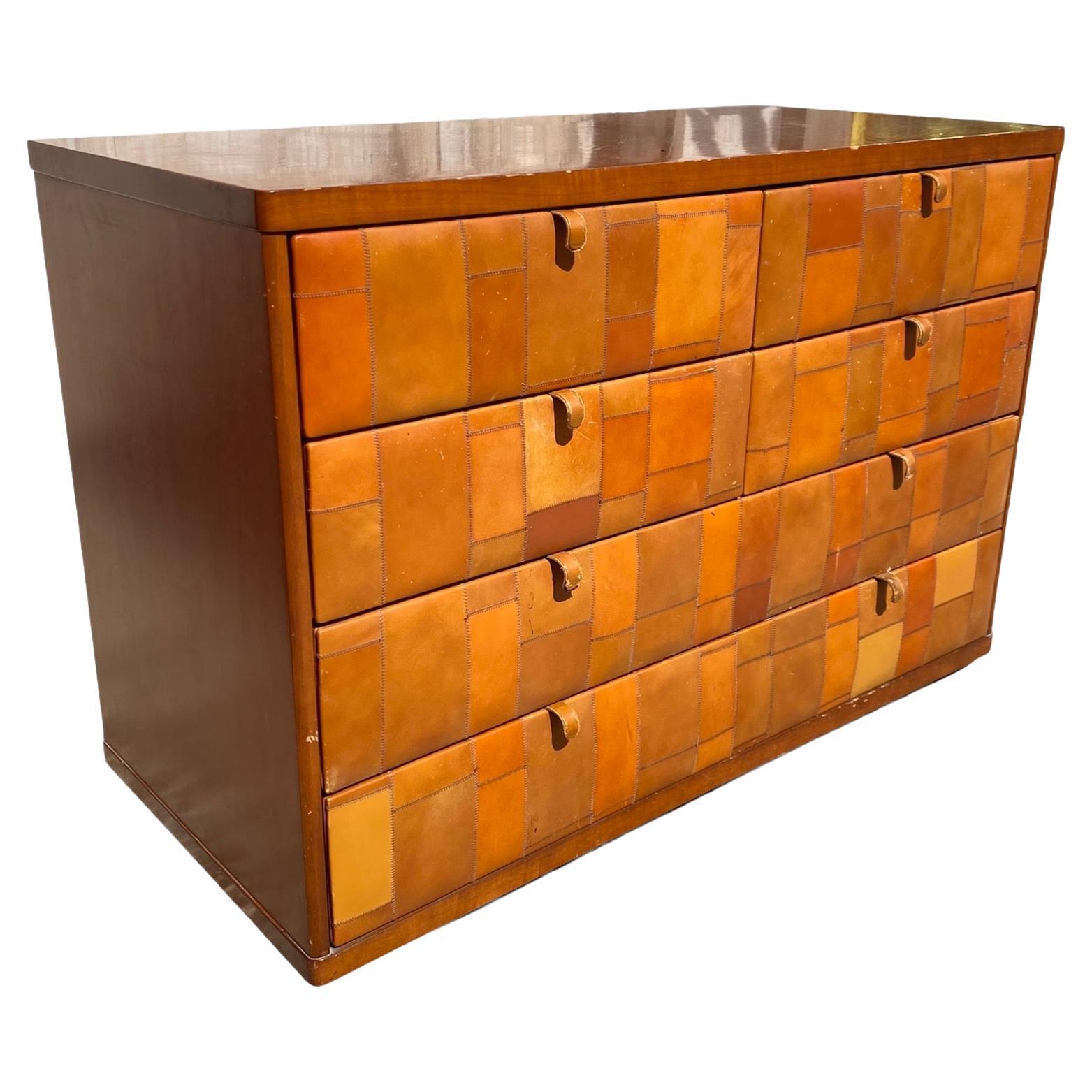 Chest Of Drawers in Pecary leather by Tito Agnoli for Caleido\Poltrona Frau For Sale