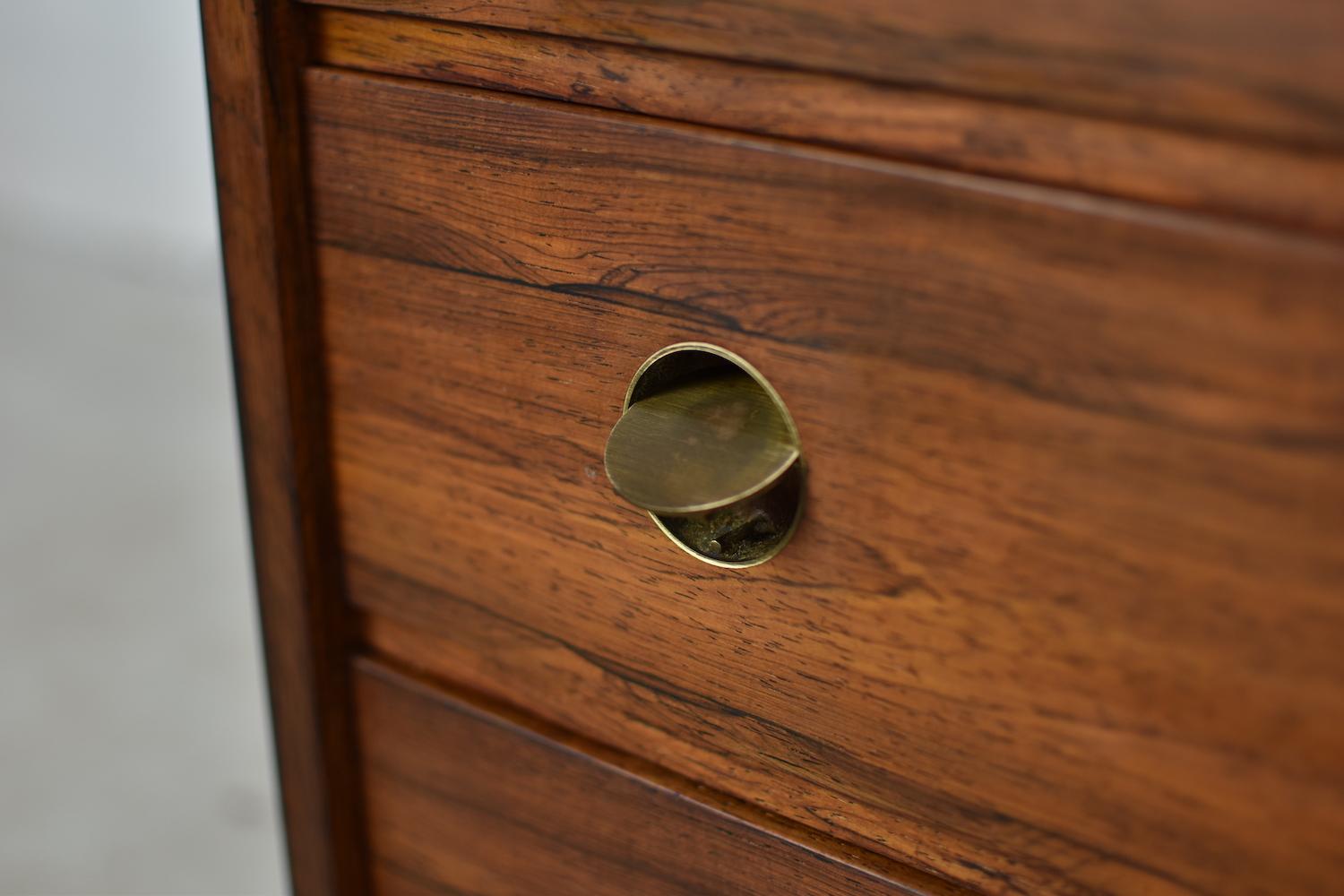Brass Chest of Drawers in Rosewood by Dyrlund, Denmark, 1960s